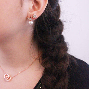Sophia Earrings - Rose Gold and Crystal