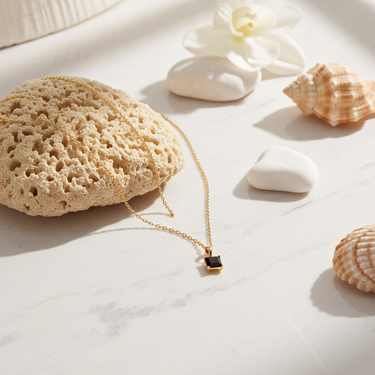 Simple Square Pendants - Gold and Black