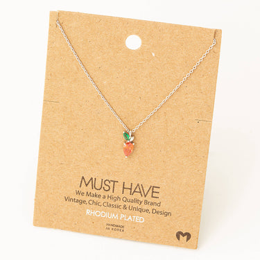 Mini Rhinestone Apple Pendant Necklace