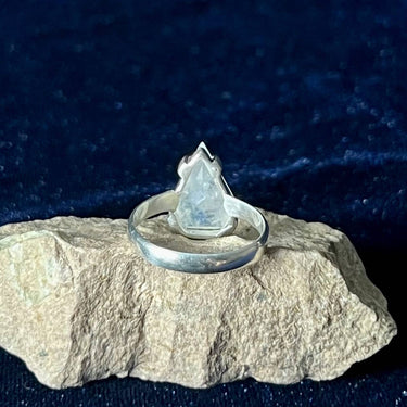 MOONSTONE SHIELD STERLING SILVER RING