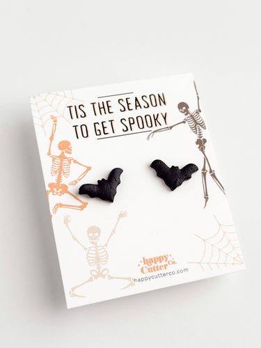 Halloween Studs – Black Bat Halloween Earrings