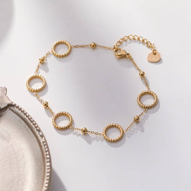 Multi Circle Golden Bracelet