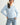 Pearl Button Ribbed Knit Cardigan styled with blue denim jeans