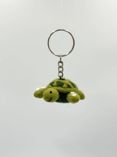 Handmade felt turtle keychain bag charm