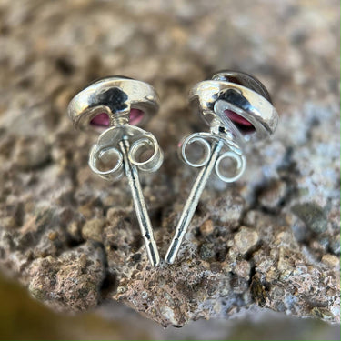 Garnet Stud Sterling Silver
