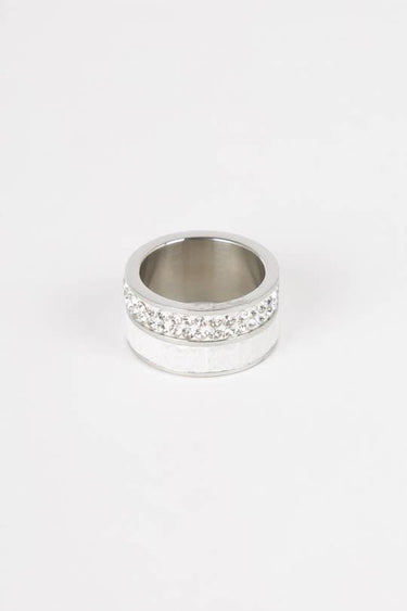 Silver And White Ring