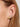 18K gold non tarnish heart hoop CZ earrings close-up