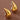 18K Gold Plated Waterproof Stainless Steel Stud Earrings 7080 displayed as a pair on a brown background