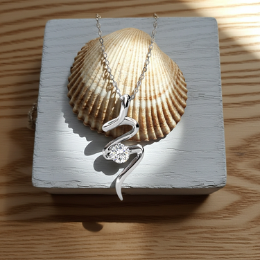 Spiral Pendants - Silver and Crystal