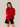 Shop Wall red thin knit cardigan with a collared neckline, white buttons, and rolled-hem detail worn by a model.