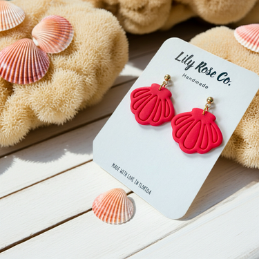 Bright Pink Shells Earrings