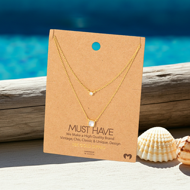 Square And Circle Pendant Necklace