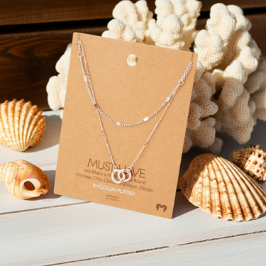 Layered Chain Link Charm Necklace