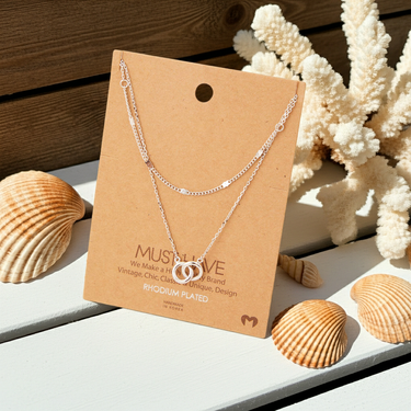 Layered Chain Link Charm Necklace